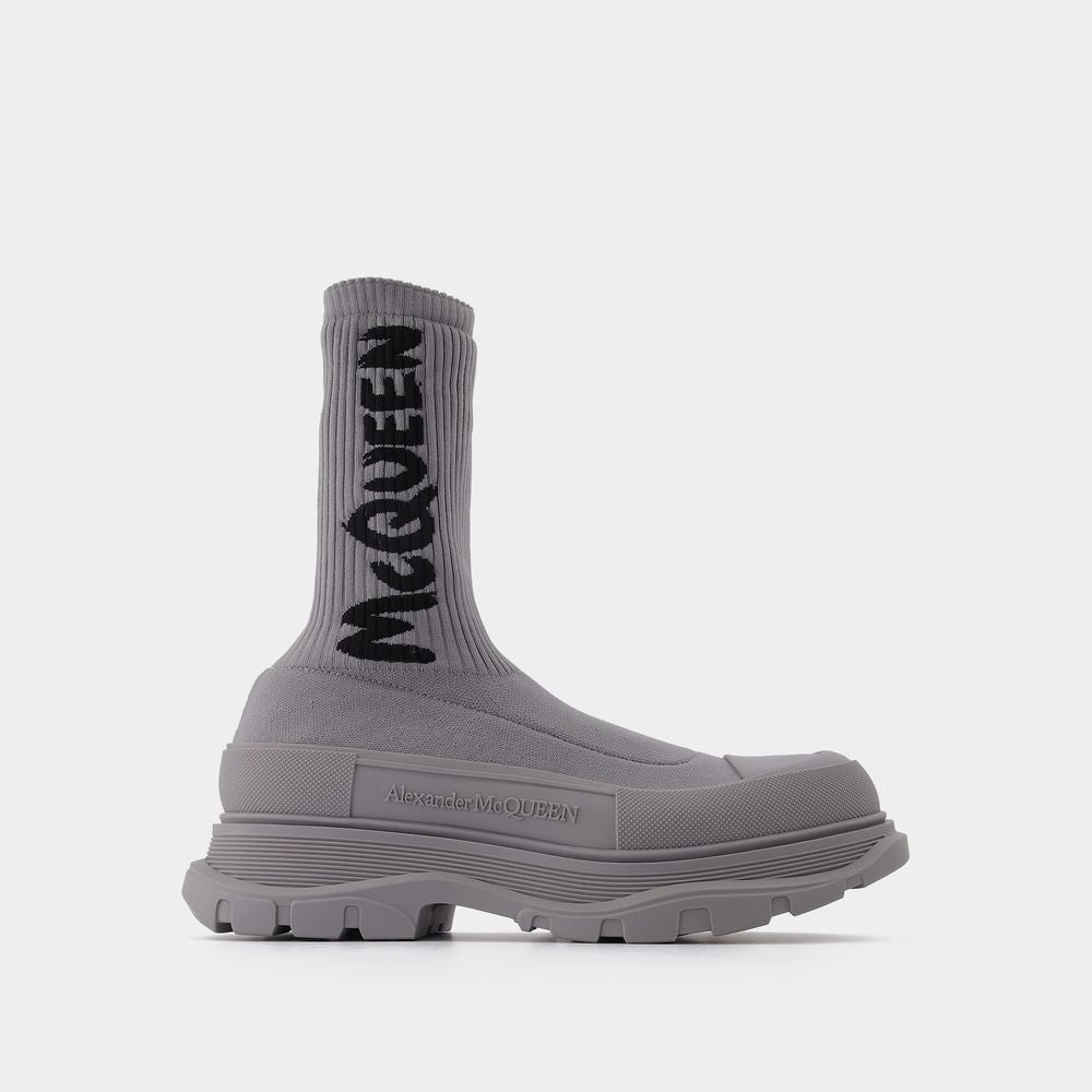 Men's Sock Boots in Grey