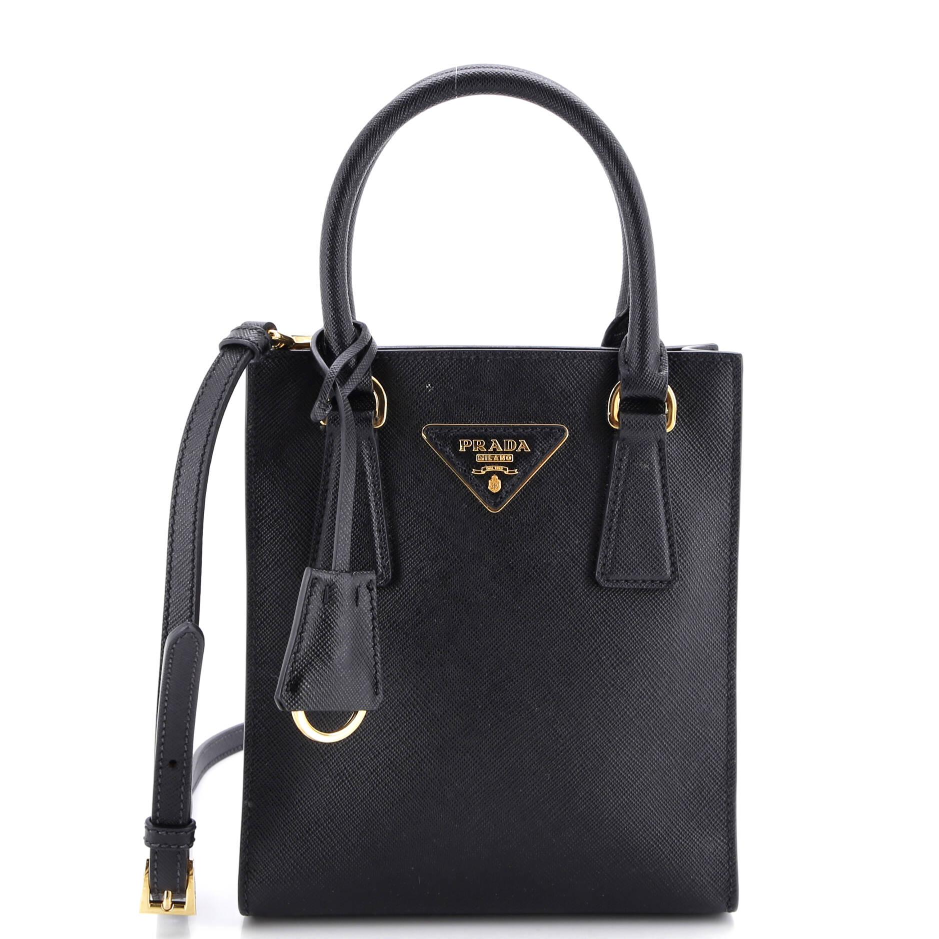 Convertible Open Tote Saffiano Leather Mini