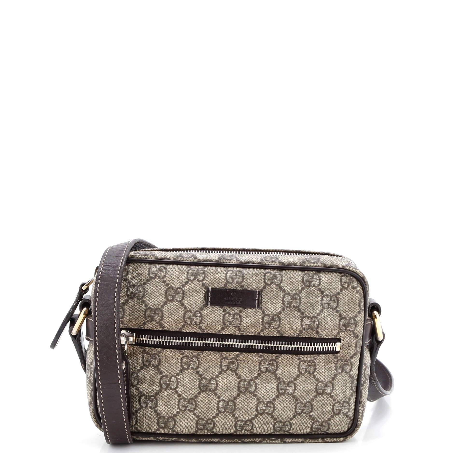 Front Zip Camera Bag GG Coated Canvas Small