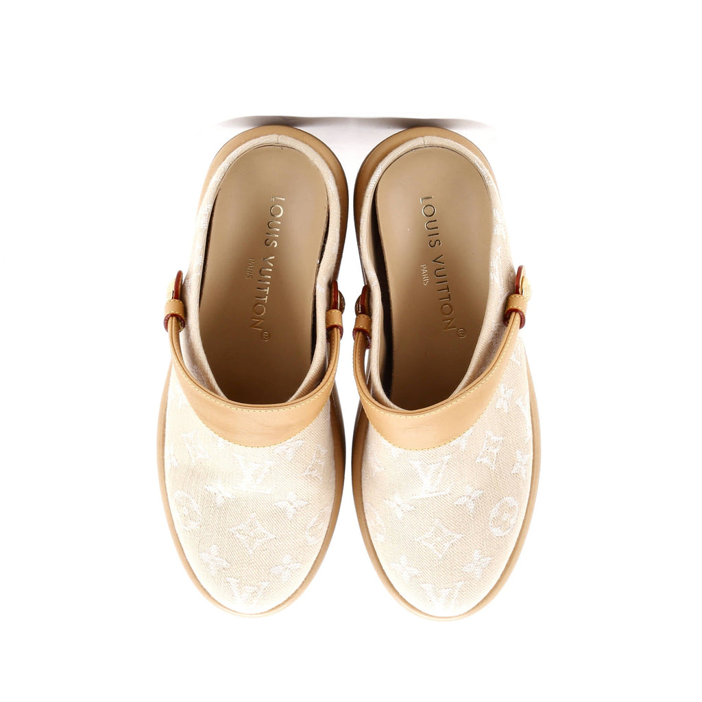 Women's Aspen Platform Clogs Monogram Denim