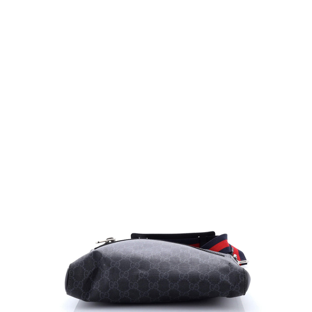 Web Strap Front Zip Messenger Bag GG Coated Canvas Medium