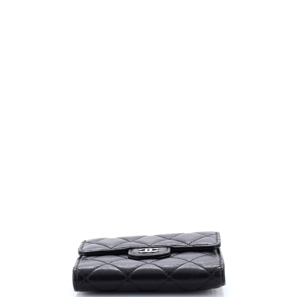 Trifold Flap Wallet Quilted Lambskin Small