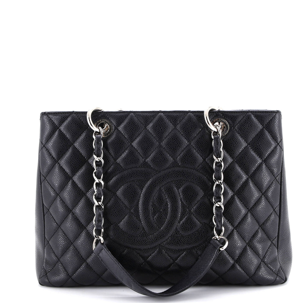 Grand Shopping Tote Quilted Caviar