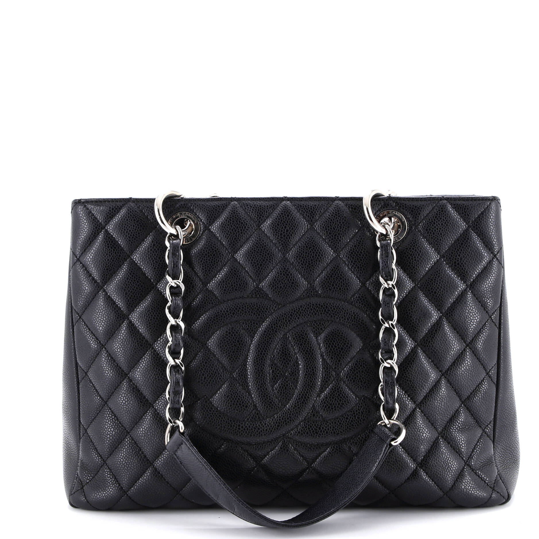 Grand Shopping Tote Quilted Caviar