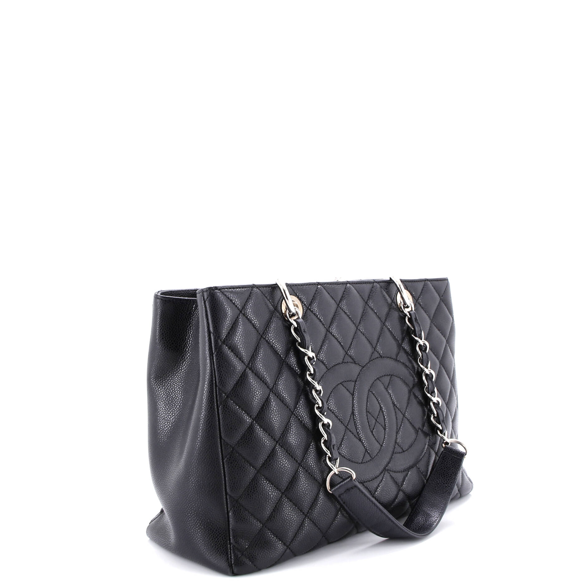 Grand Shopping Tote Quilted Caviar