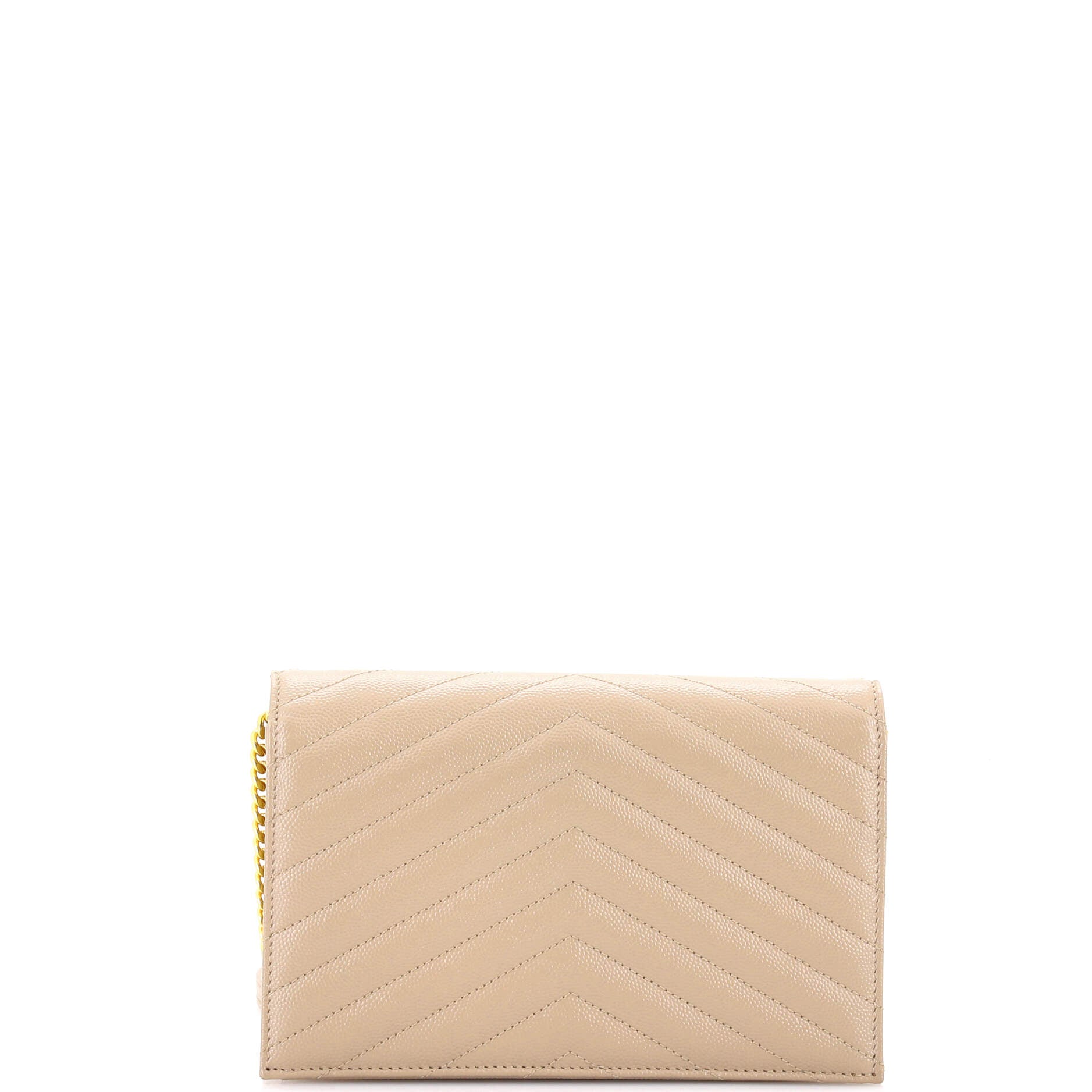 Classic Monogram Wallet on Chain Matelasse Chevron Leather Small