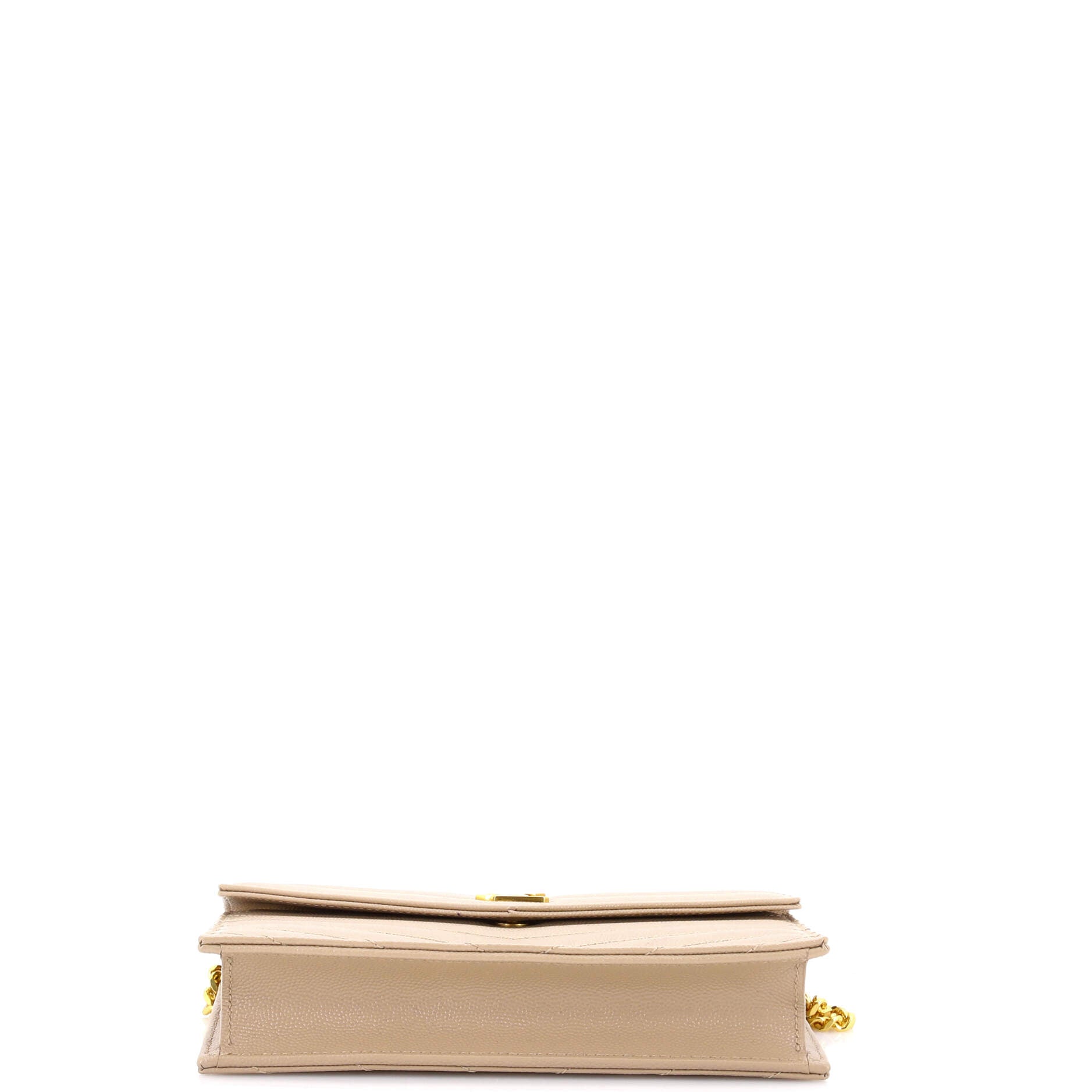 Classic Monogram Wallet on Chain Matelasse Chevron Leather Small