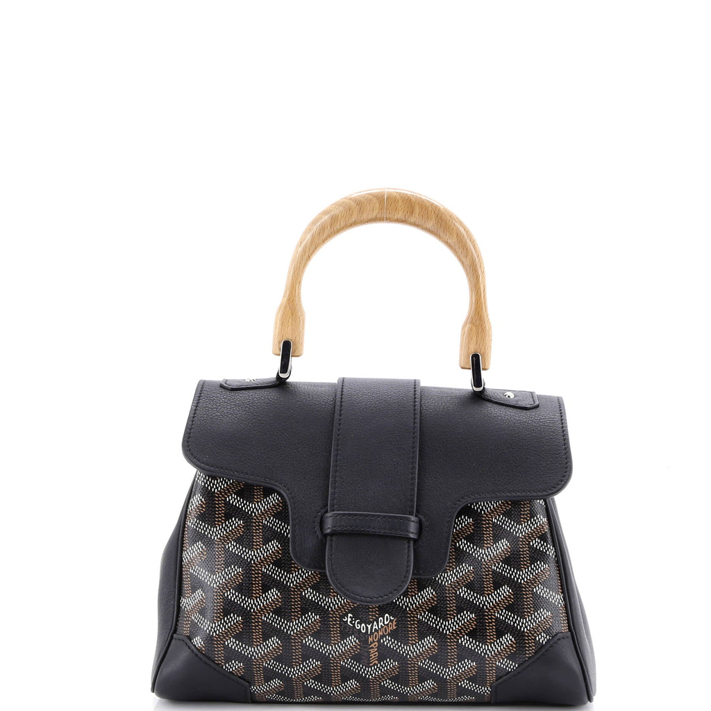 Saigon Top Handle Bag Coated Canvas with Leather Mini