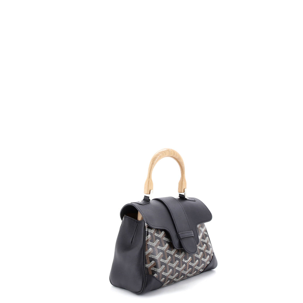 Saigon Top Handle Bag Coated Canvas with Leather Mini
