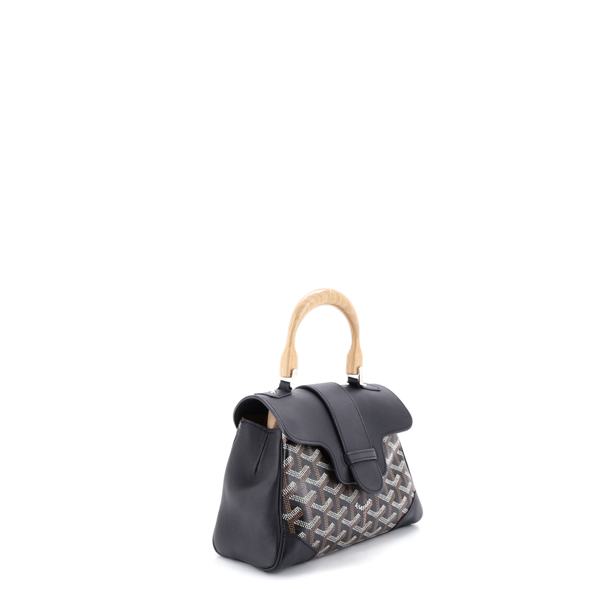 Saigon Top Handle Bag Coated Canvas with Leather Mini