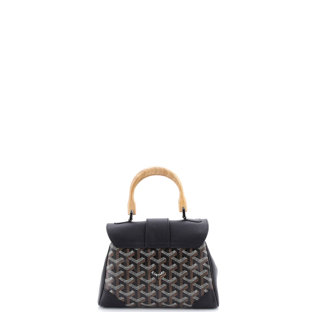Saigon Top Handle Bag Coated Canvas with Leather Mini