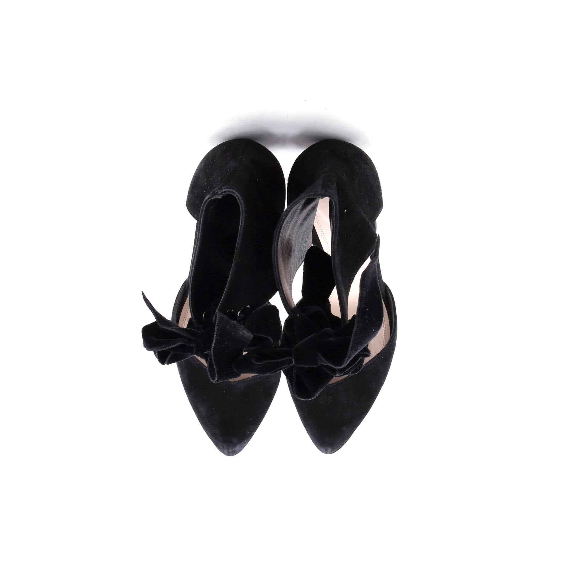 Women's Cancan Platform Pumps Suede with Faux Pearls
