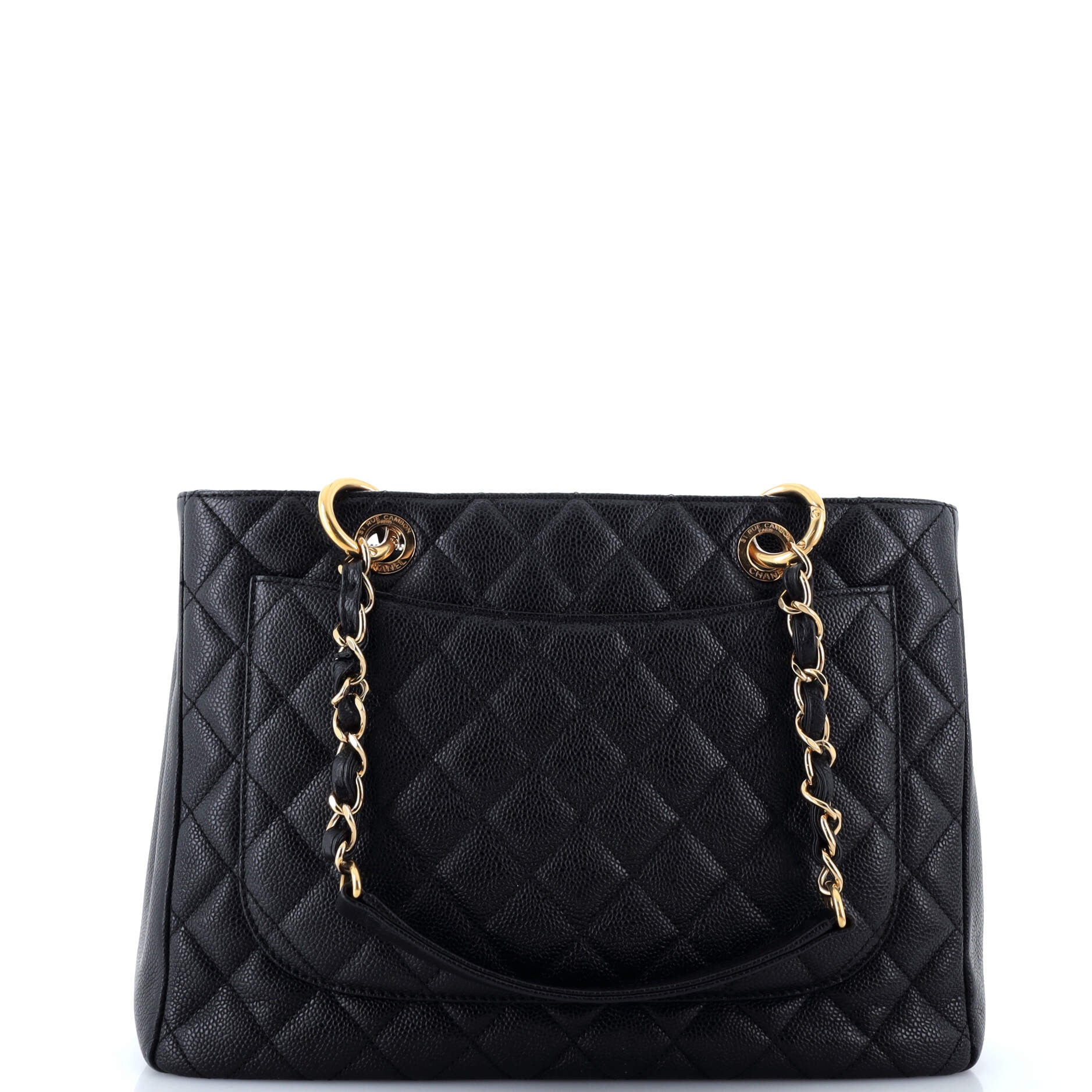 Grand Shopping Tote Quilted Caviar XL