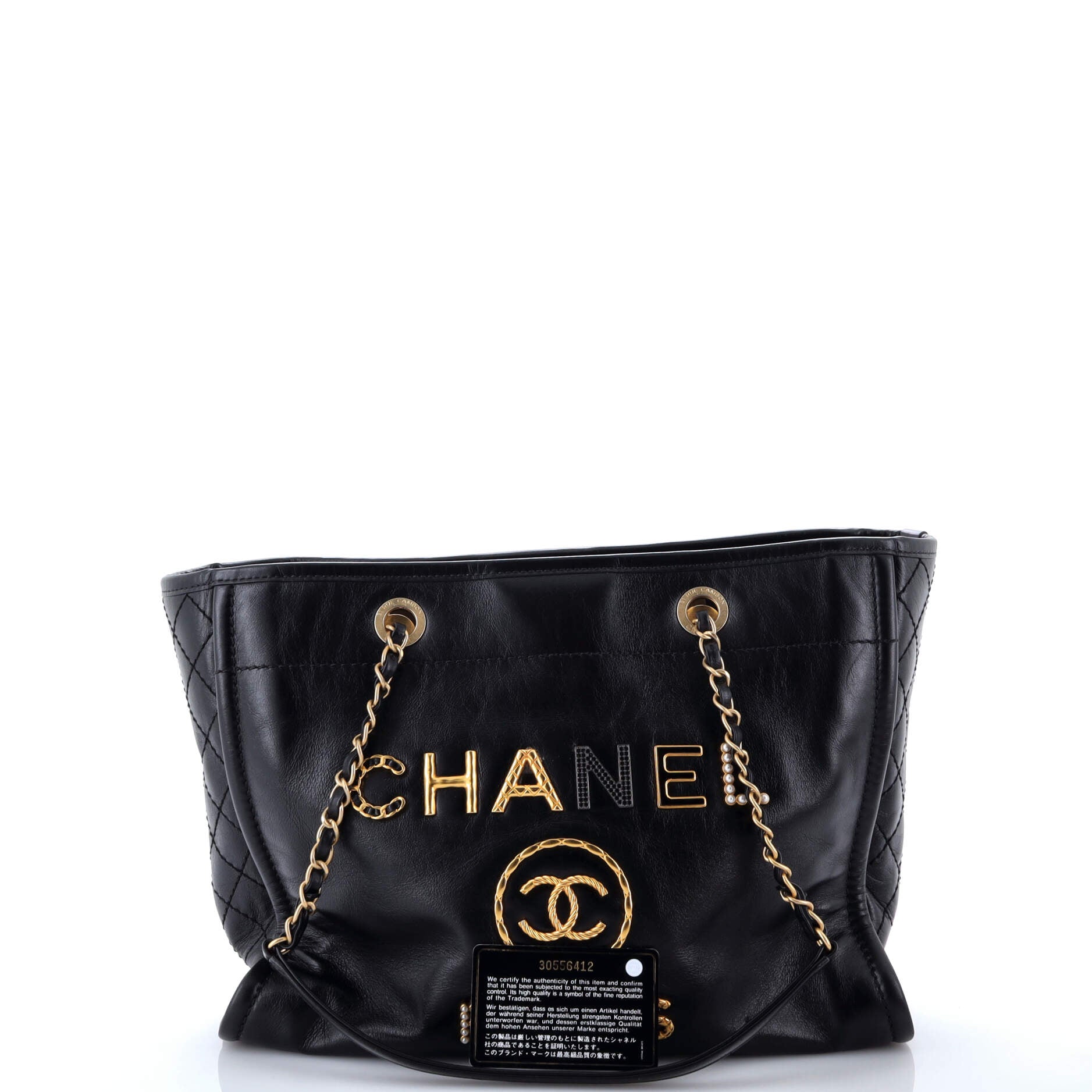 Deauville Tote Embellished Shiny Calfskin Small