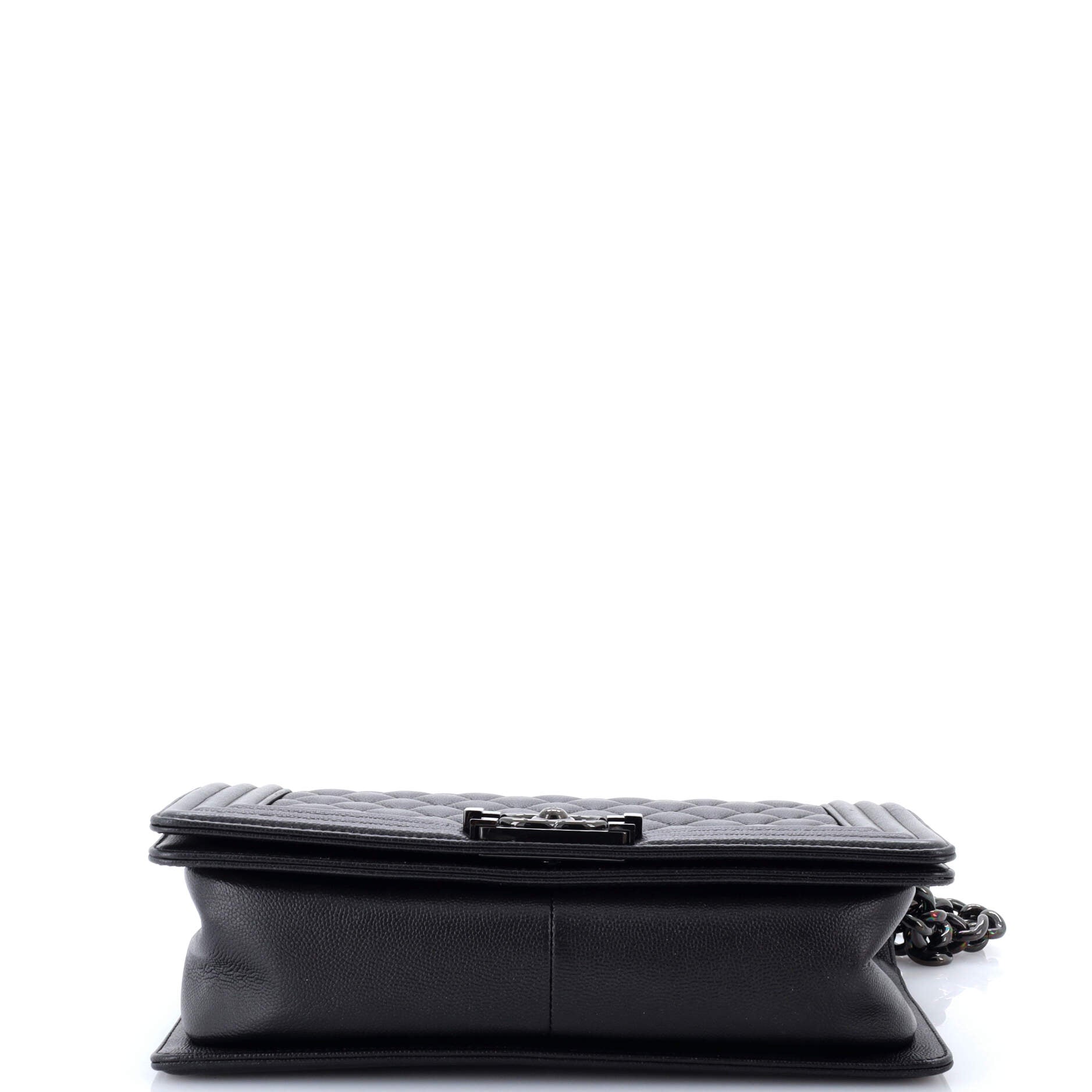 So Black Boy Flap Bag Quilted Caviar Old Medium