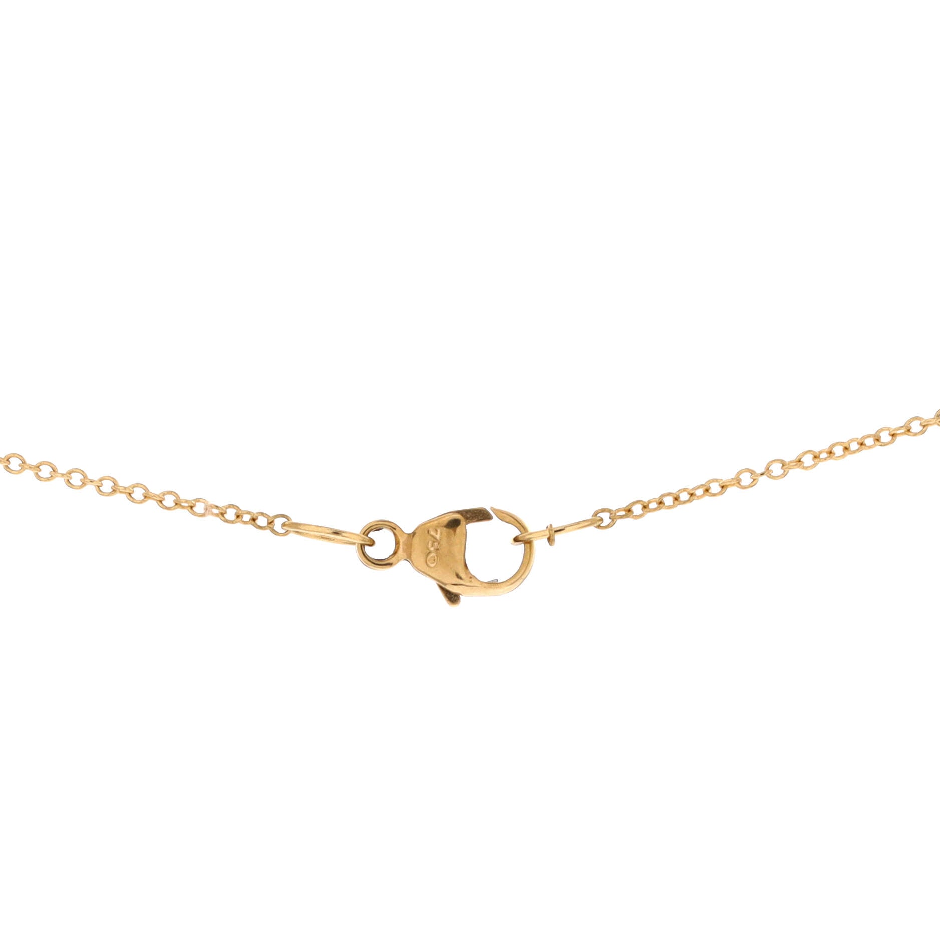 Initial Charm Pendant Necklace 18K Yellow Gold with Diamonds
