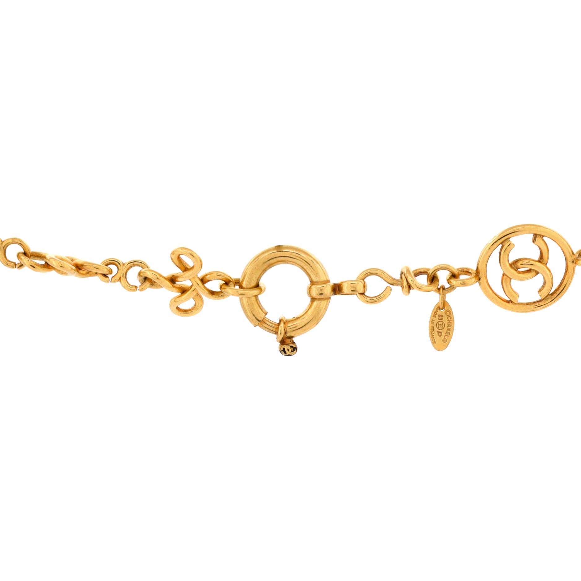 Vintage CC Cross Link Chain Belt Metal