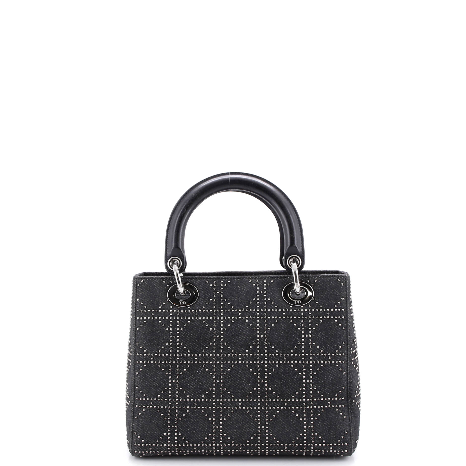 Vintage Lady Dior Bag Cannage Studded Denim Medium