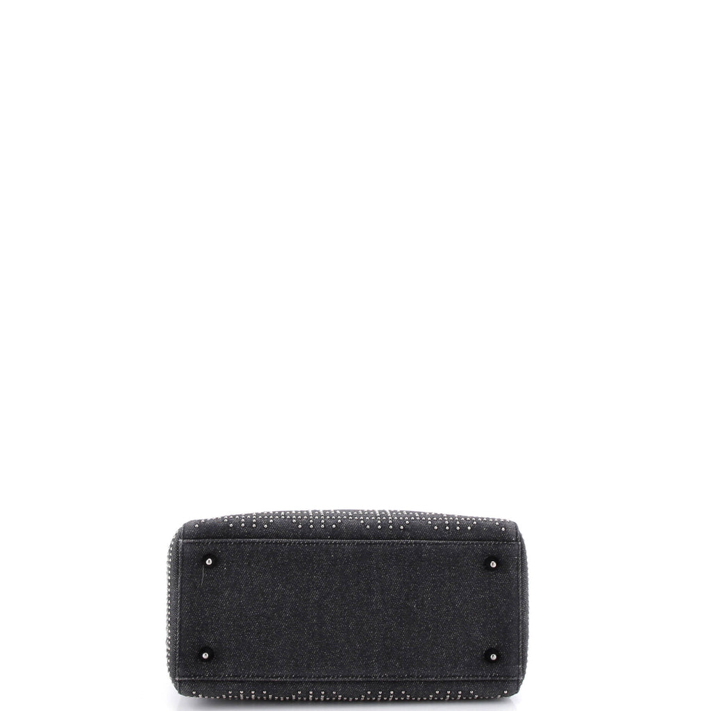 Vintage Lady Dior Bag Cannage Studded Denim Medium