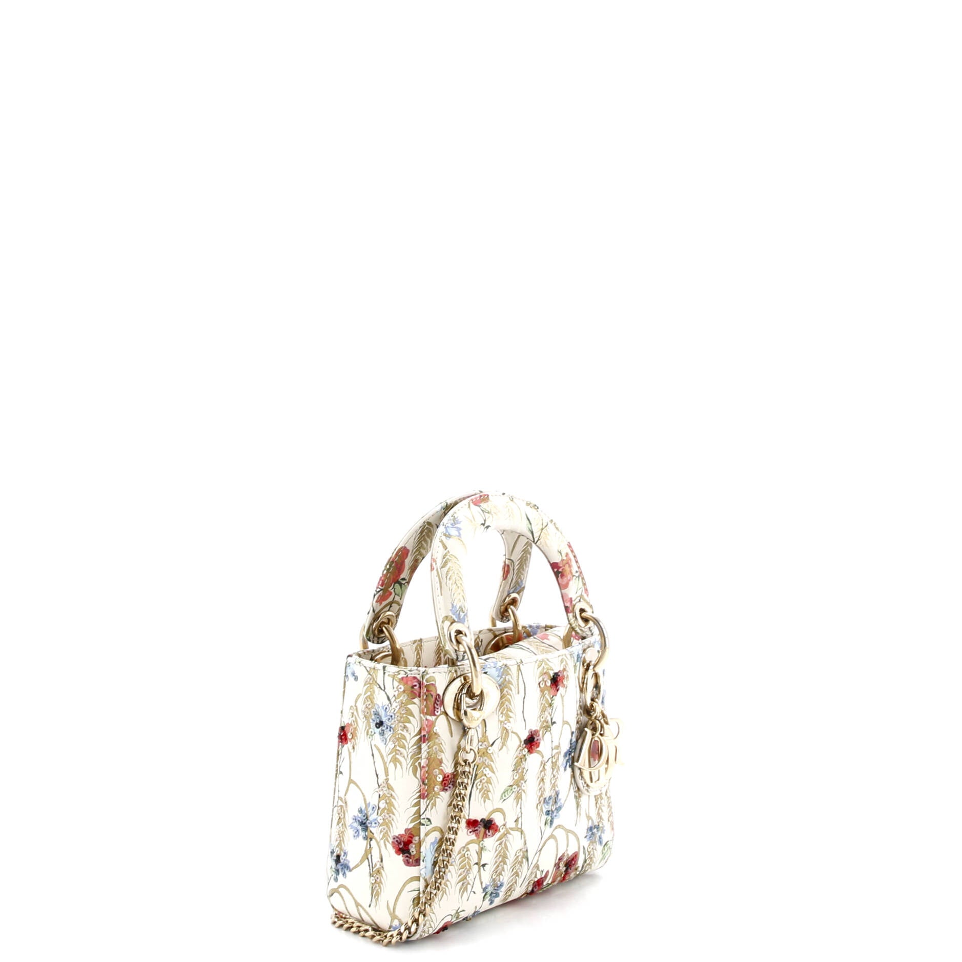 Lady Dior Chain Bag Embroidered Calfskin Mini