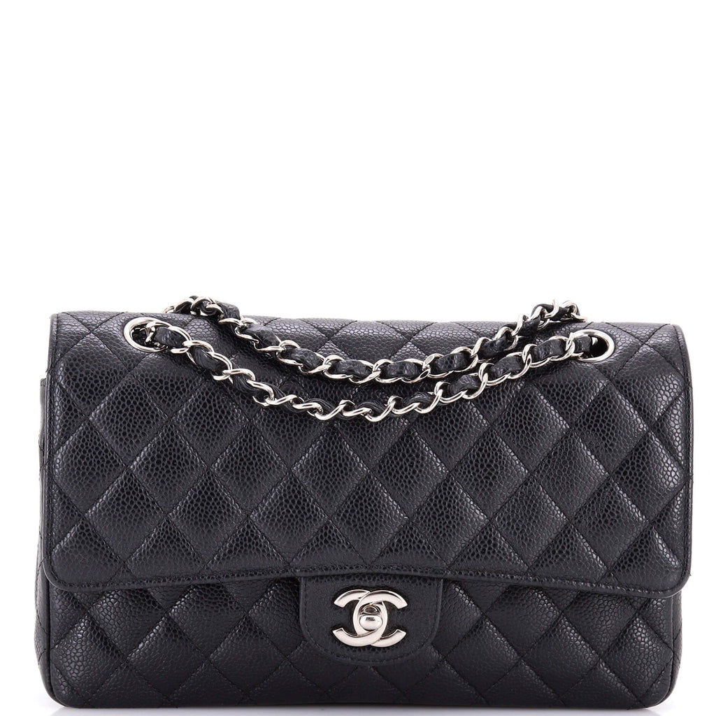 Classic Double Flap Bag Quilted Caviar Medium