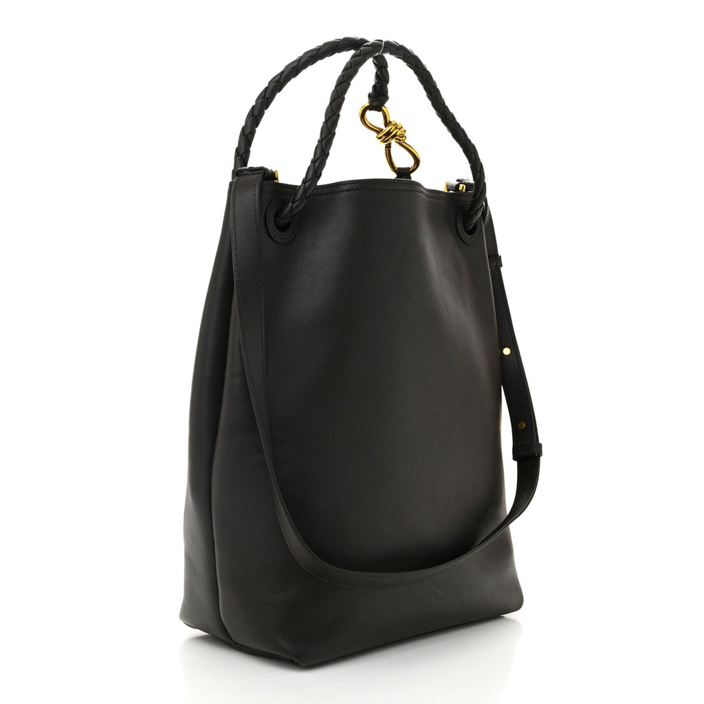 Silky Calfskin Small Andiamo Bucket Bag Fondant
