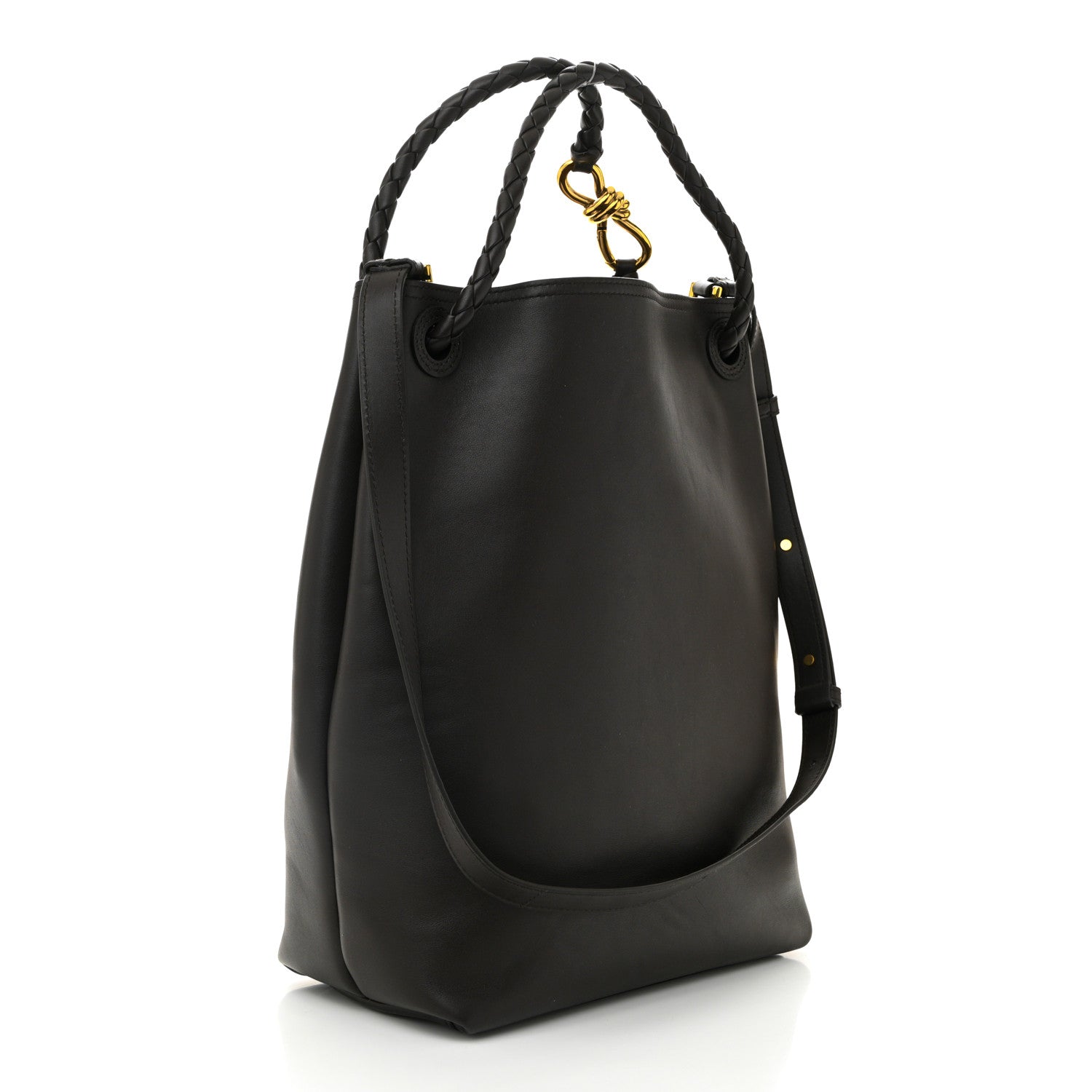 Silky Calfskin Small Andiamo Bucket Bag Fondant