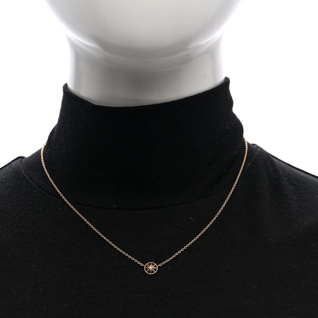 18K Rose Gold Diamond XS Rose Des Vents Necklace