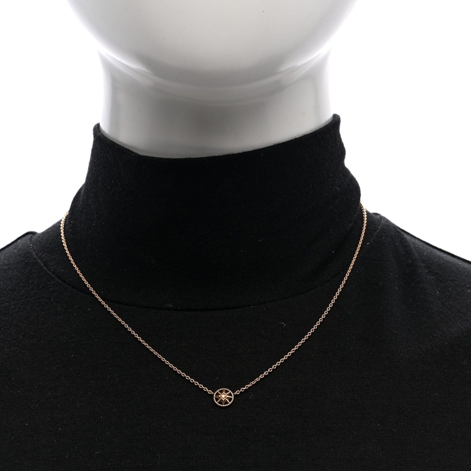 18K Rose Gold Diamond XS Rose Des Vents Necklace