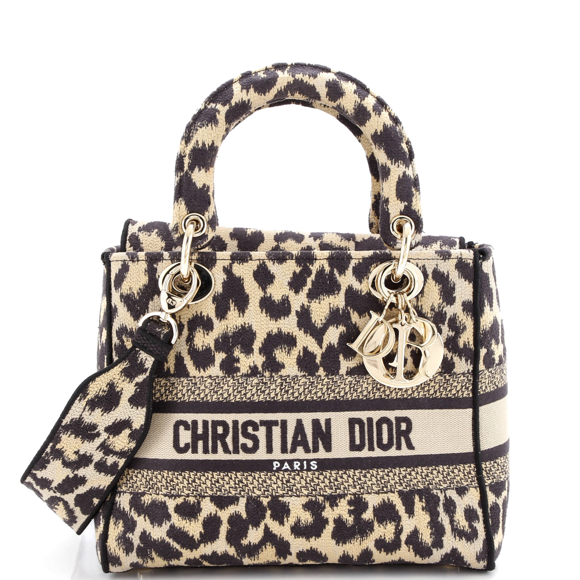 Lady D-Lite Bag Mizza Embroidered Canvas Medium