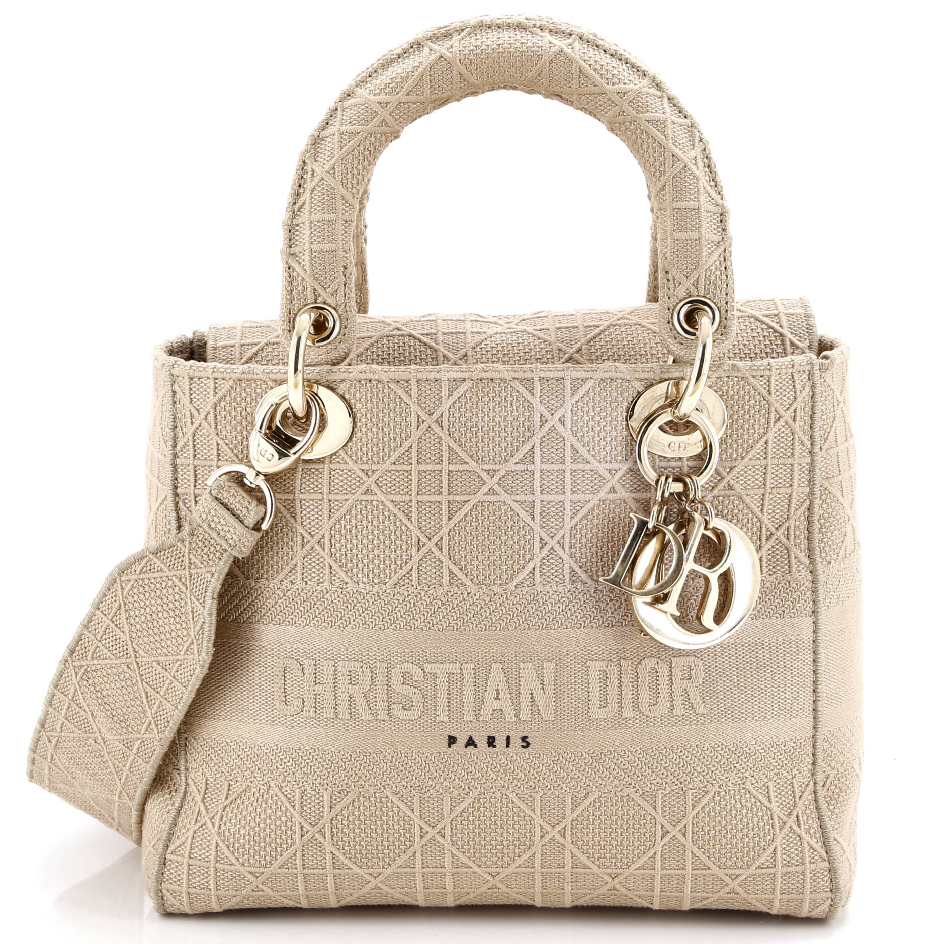 Lady D-Lite Bag Cannage Embroidered Canvas Medium