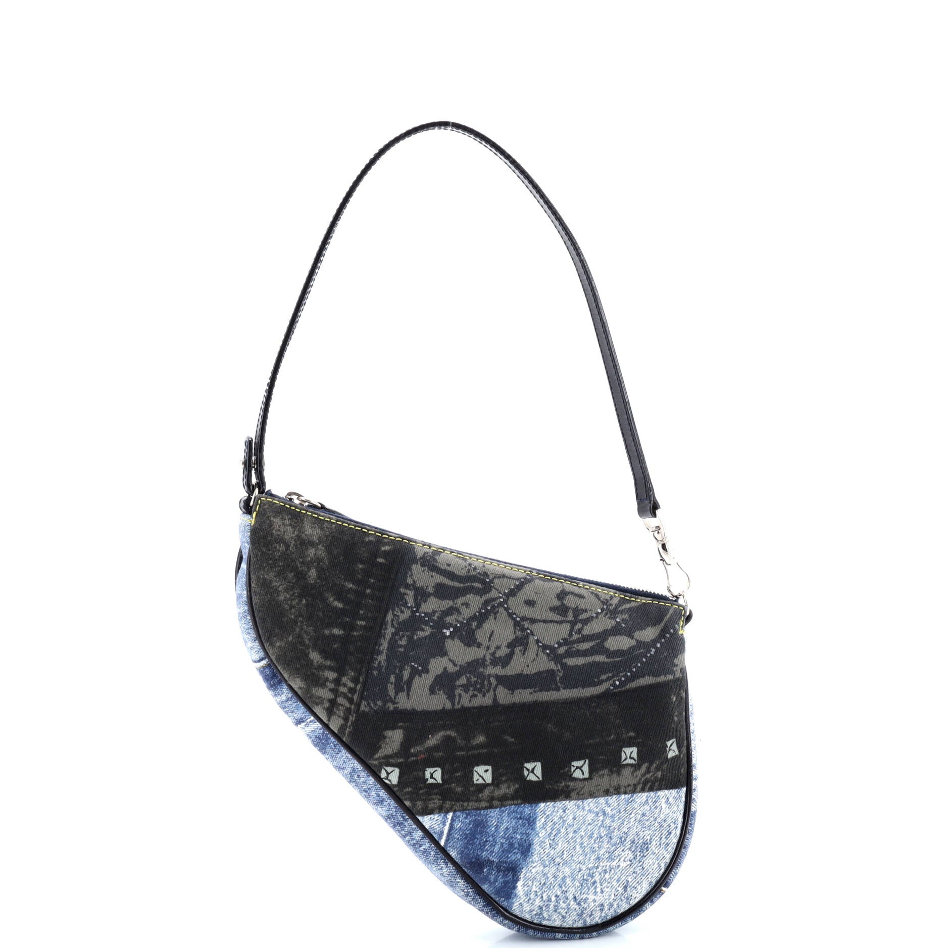 Vintage Saddle Bag Printed Denim Mini