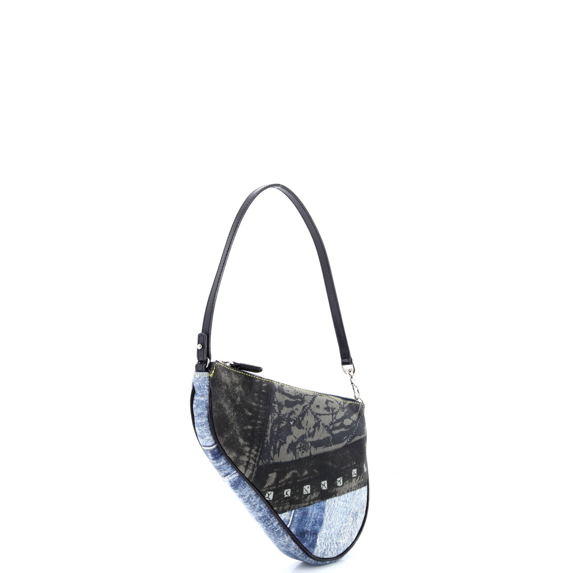 Vintage Saddle Bag Printed Denim Mini