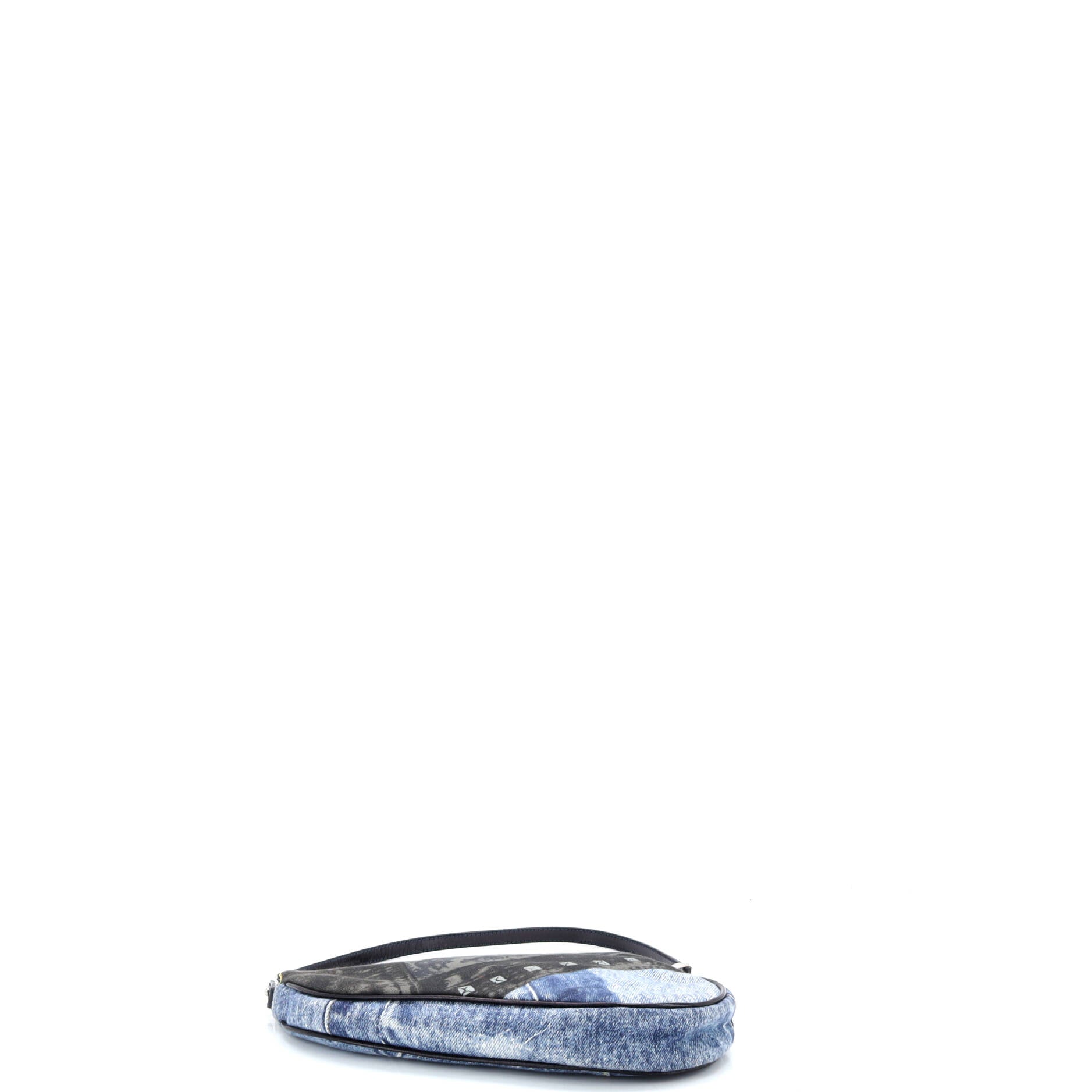 Vintage Saddle Bag Printed Denim Mini