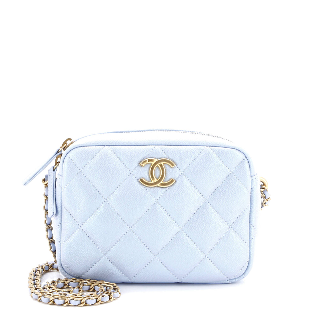 My Perfect Adjustable Chain Camera Bag Quilted Iridescent Caviar Small