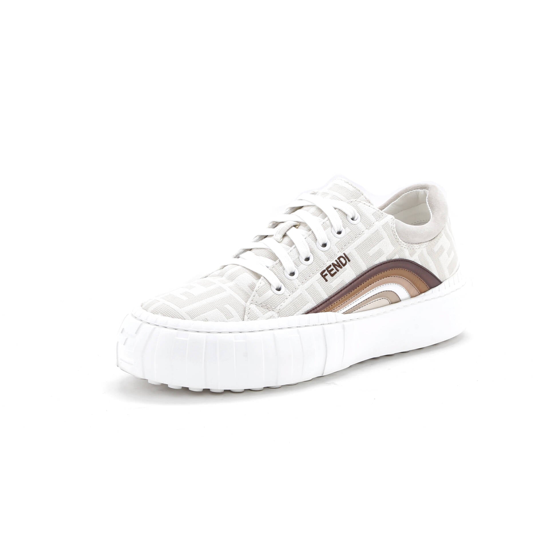 Women's Force Rainbow Low-Top Sneakers Zucca Jacquard with Leather
