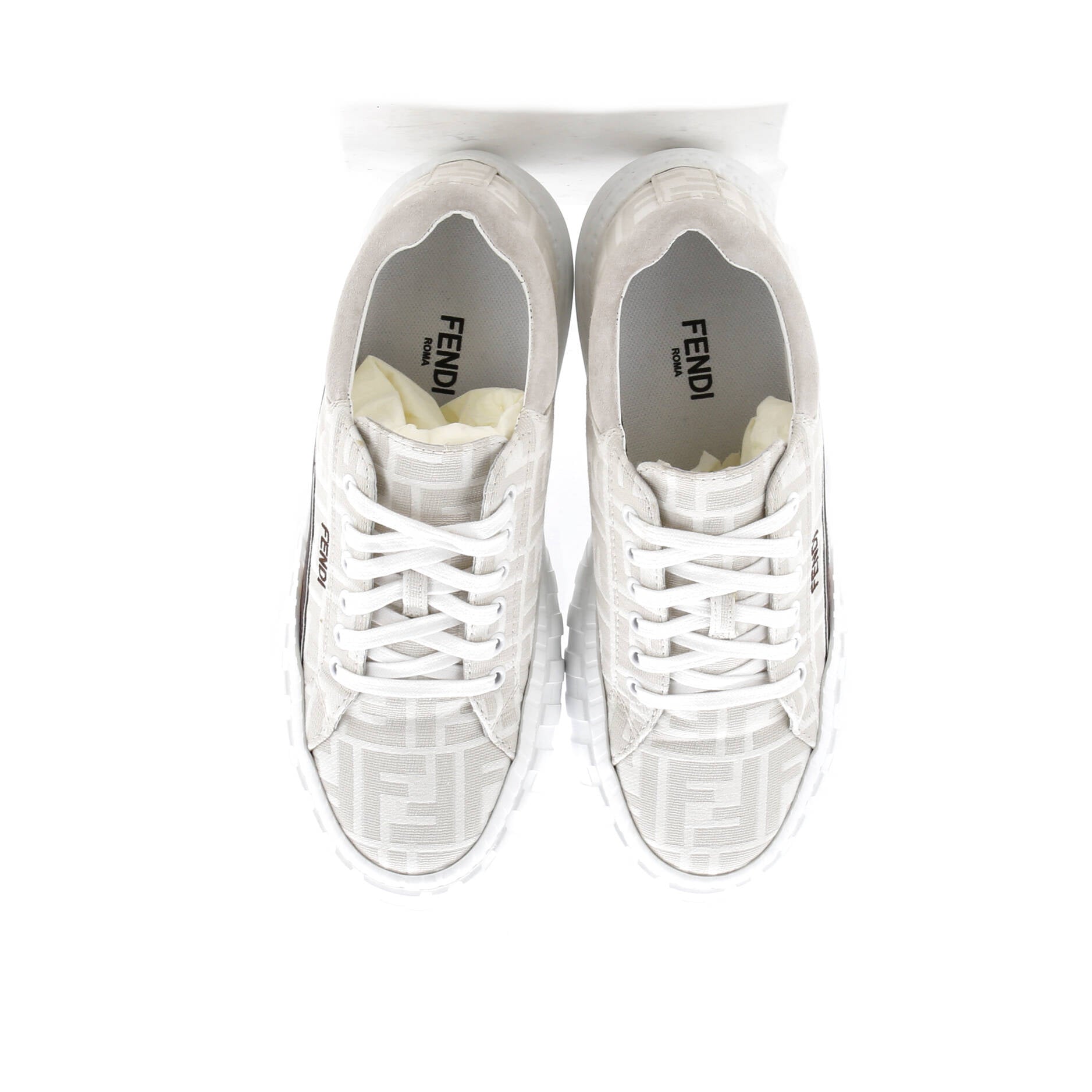 Women's Force Rainbow Low-Top Sneakers Zucca Jacquard with Leather