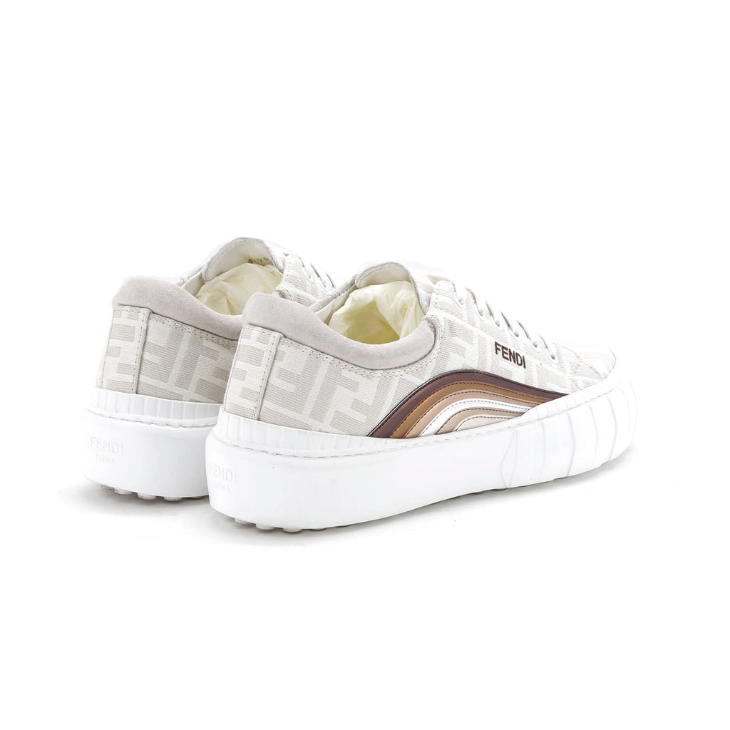 Women's Force Rainbow Low-Top Sneakers Zucca Jacquard with Leather