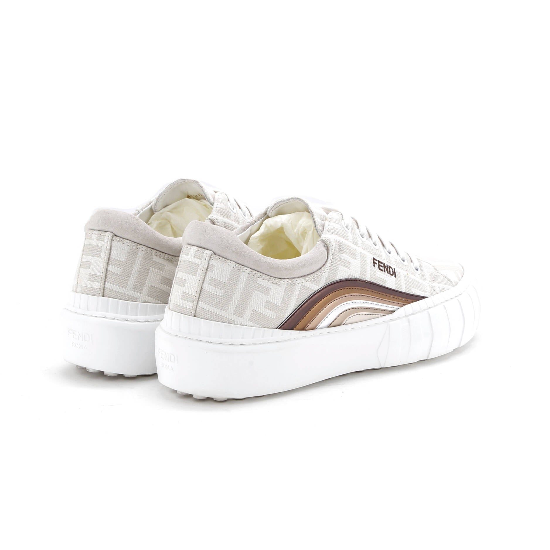 Women's Force Rainbow Low-Top Sneakers Zucca Jacquard with Leather