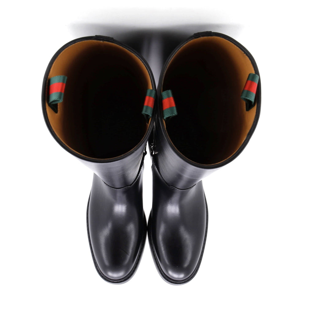 Women's Slim Horsebit Knee High Boots Leather