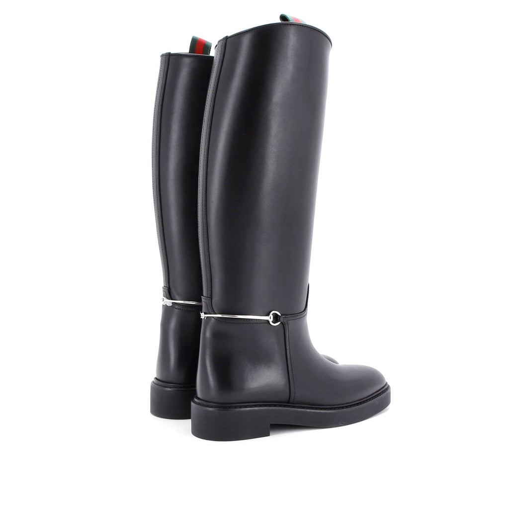 Women's Slim Horsebit Knee High Boots Leather