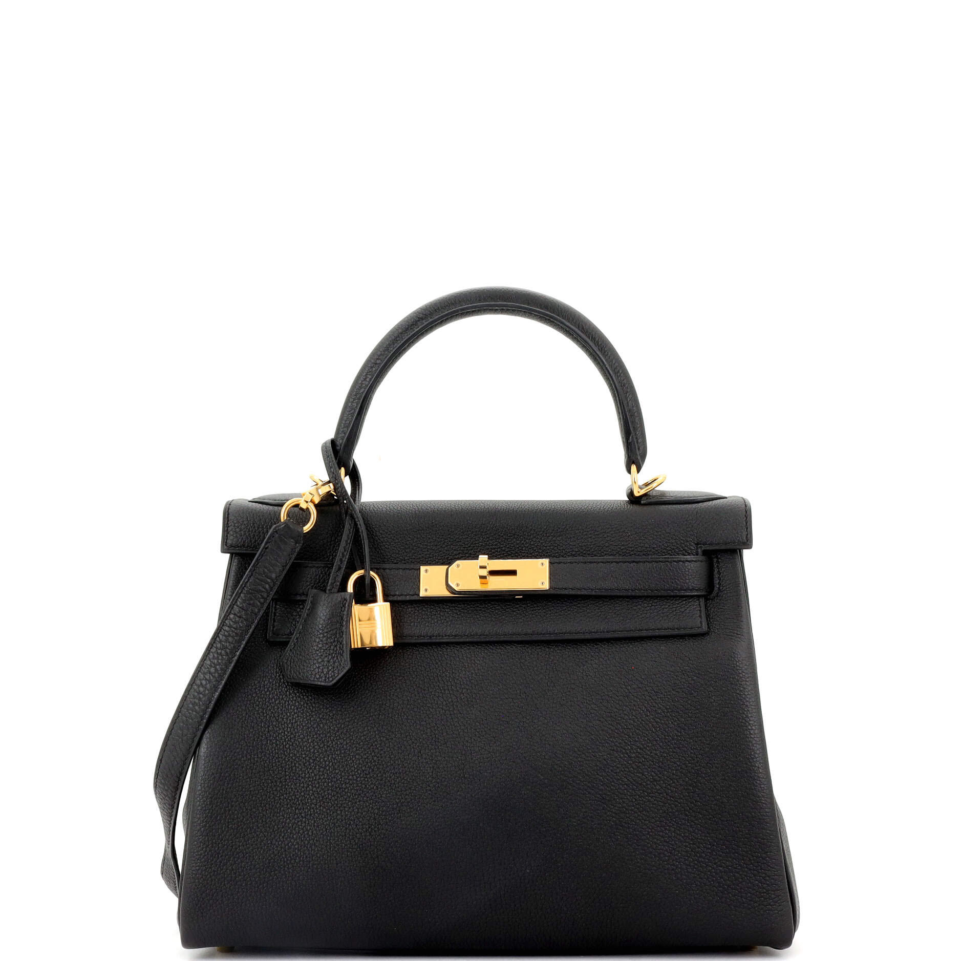Kelly Handbag Noir Togo with Gold Hardware 28