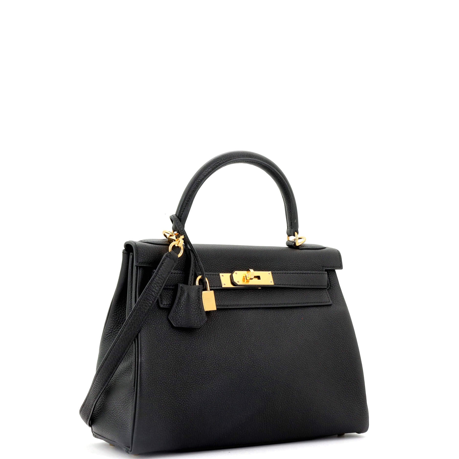 Kelly Handbag Noir Togo with Gold Hardware 28