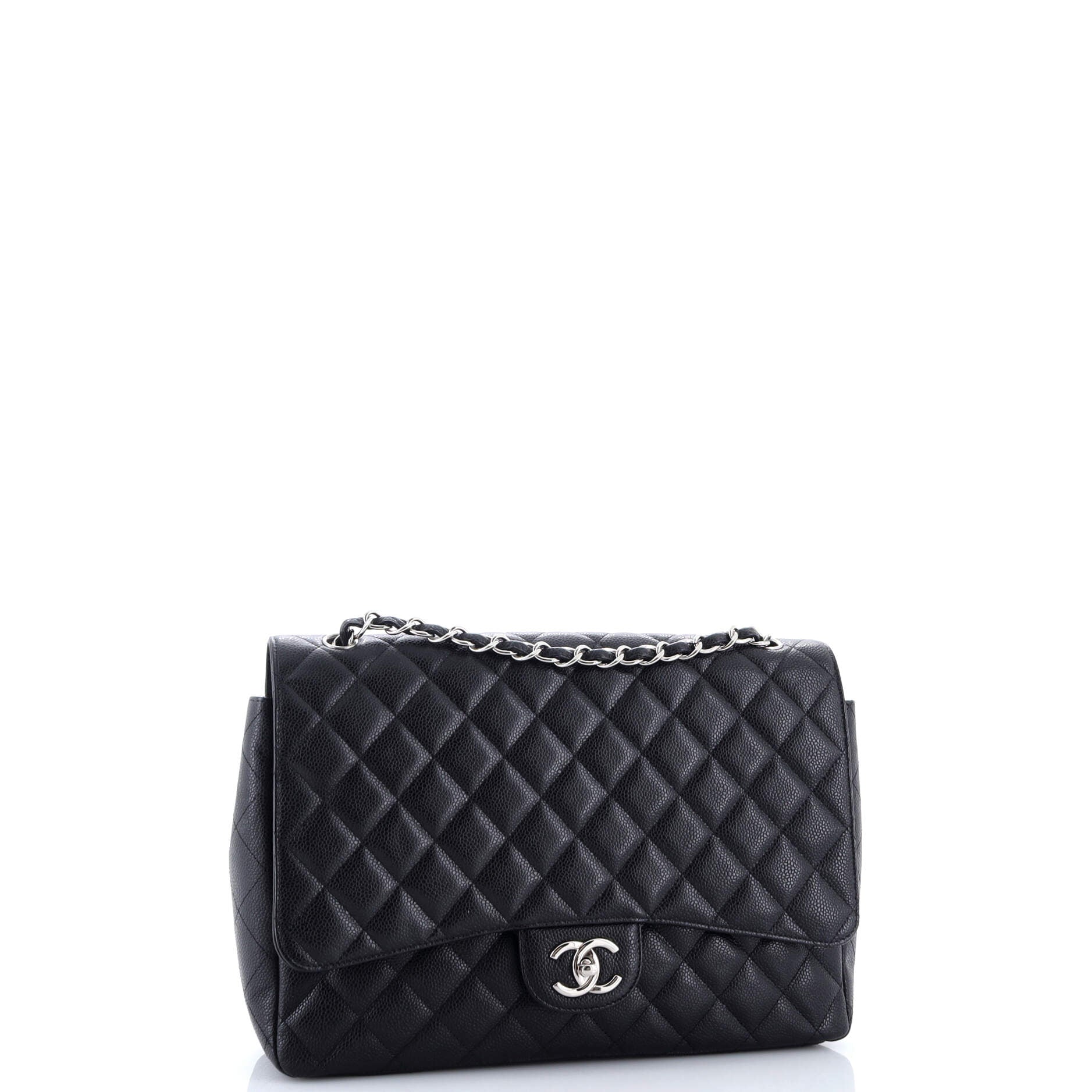 Classic Double Flap Bag Quilted Caviar Maxi