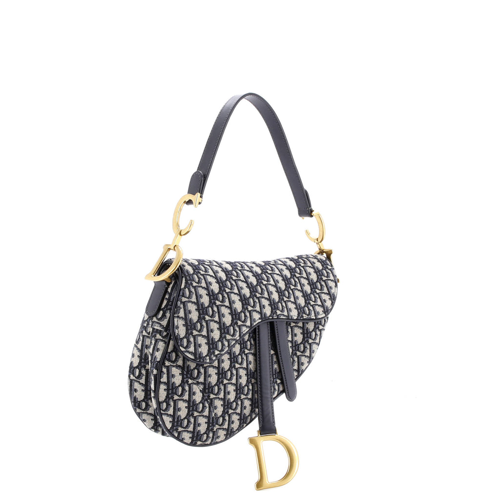 Saddle Handbag with Strap Oblique Canvas Medium
