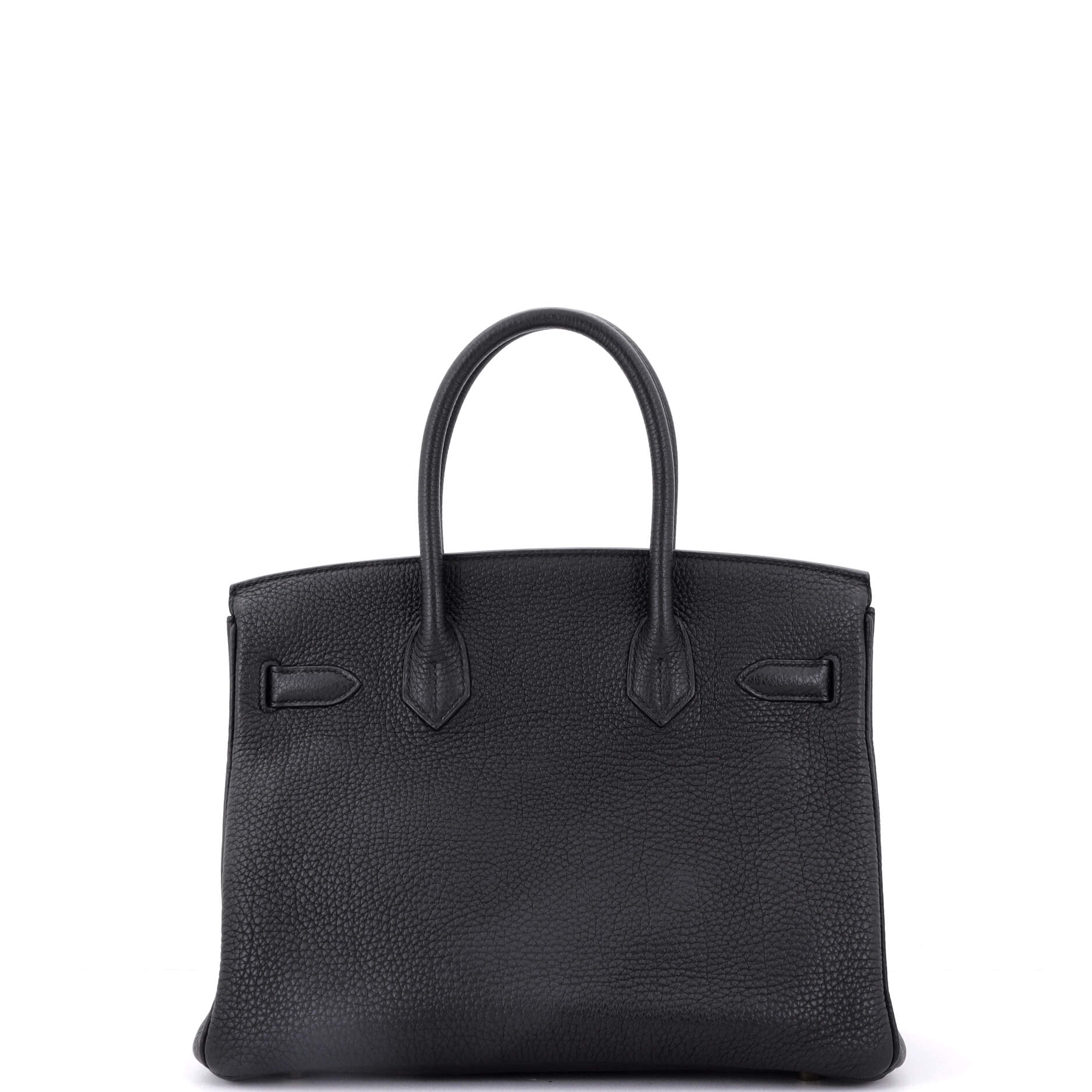 Birkin Handbag Noir Clemence with Gold Hardware 30