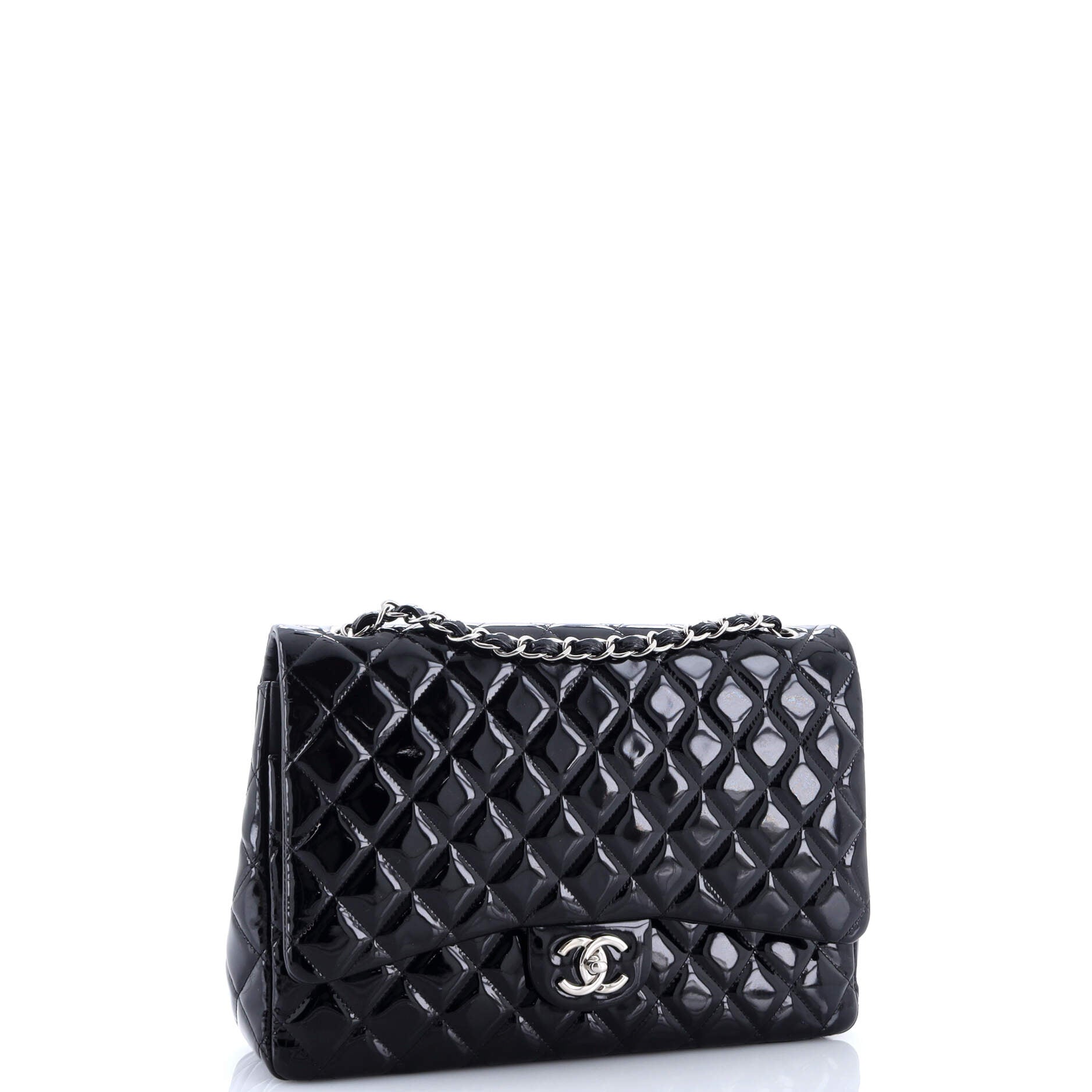Classic Double Flap Bag Quilted Patent Maxi