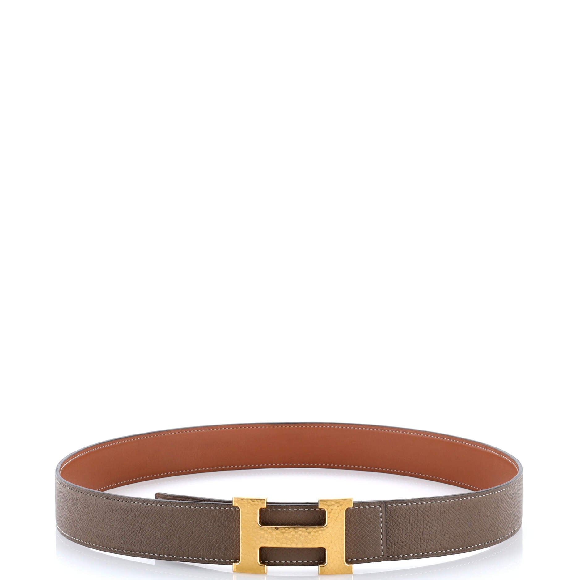 Constance Martelee H Reversible Belt Leather with Hammered Hardware Medium