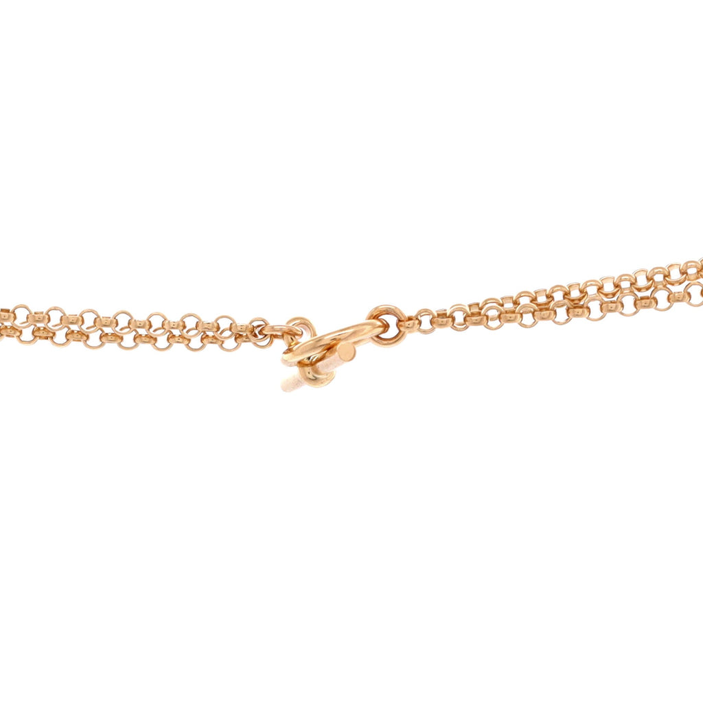 Ex-Libris Station Long Necklace 18K Rose Gold with Diamonds