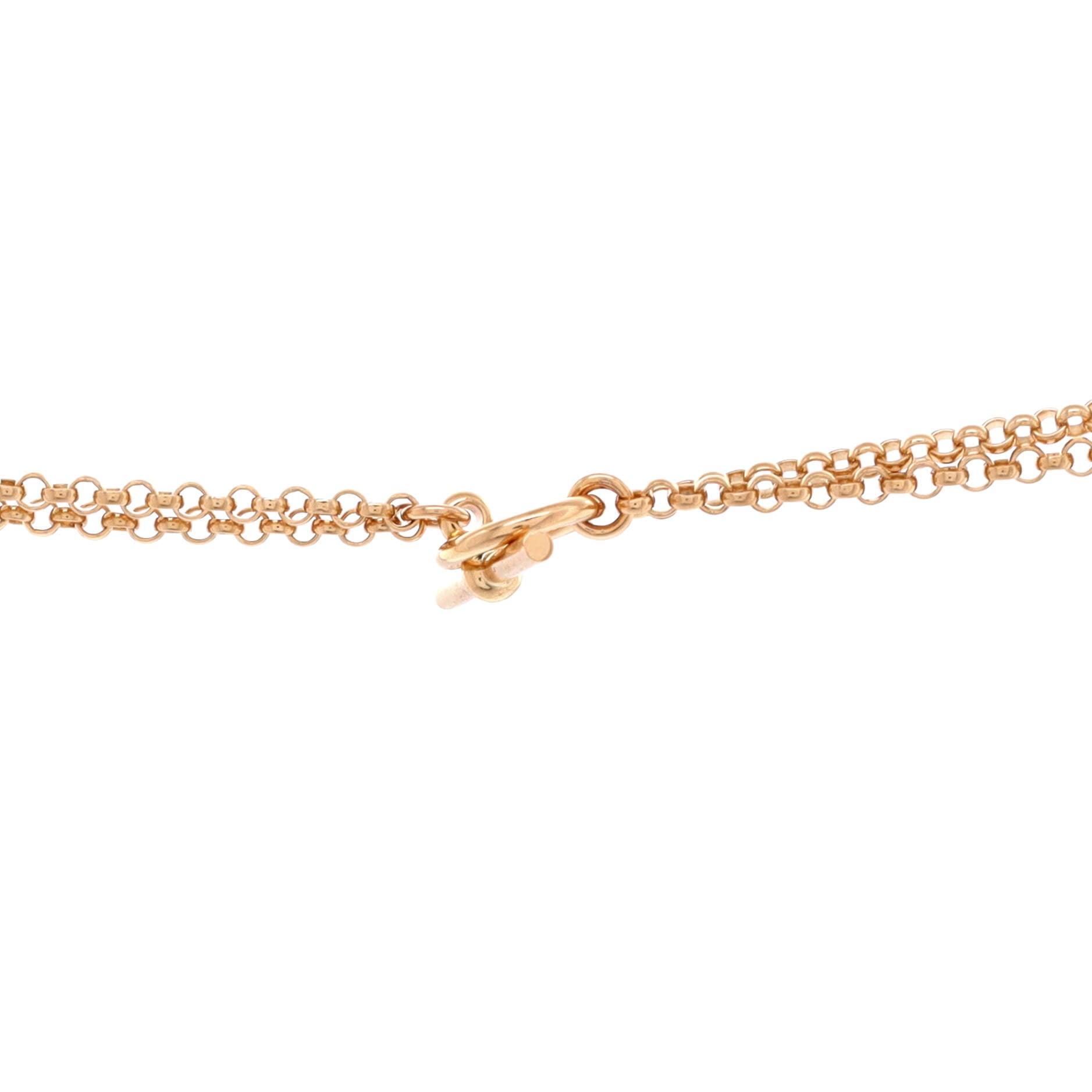 Ex-Libris Station Long Necklace 18K Rose Gold with Diamonds